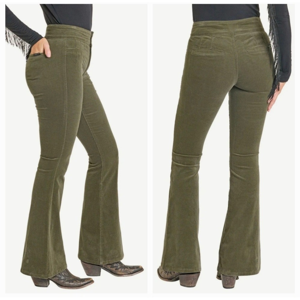 Rock & Roll Denim Womens Jade High-Rise Corduroy Flare Jeans Size 30/36 NWT